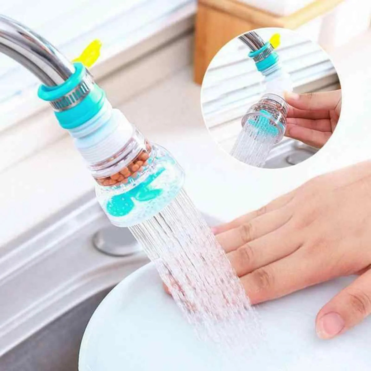 360° Rotating Faucet Extender Splash Filter For Kitchen Sink